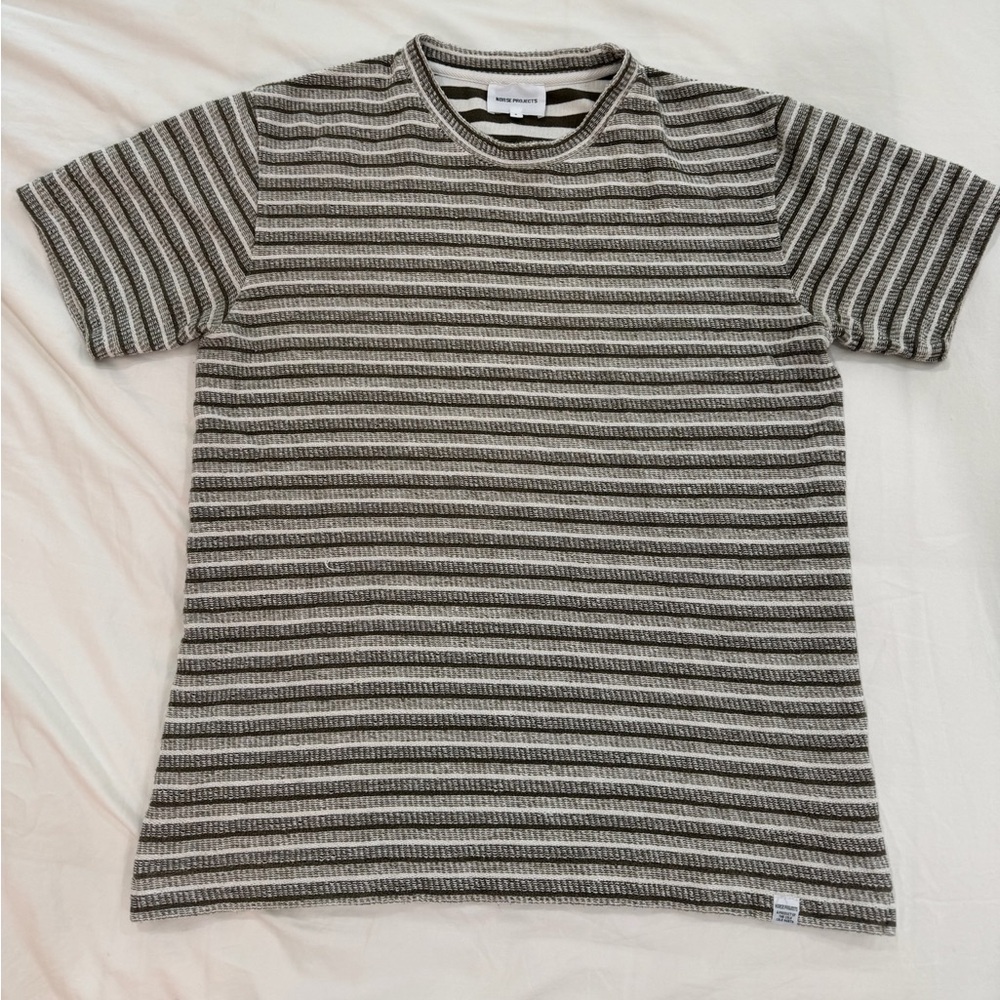 Norse Projects Green and White Striped Tee